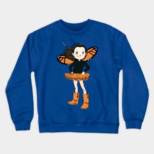 Cute Monarch Butterfly Girl Crewneck Sweatshirt